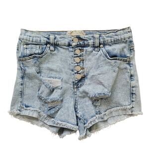Altar'd State	Size	28/7 Light Wash Distressed Jean Shorts Button Fly 3" Inseam